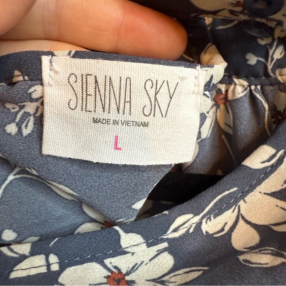 Sienna Sky Floral Sleeveless Tank Top with Cut Out Smocked Design - Picture 3 of 5